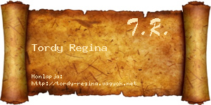 Tordy Regina névjegykártya